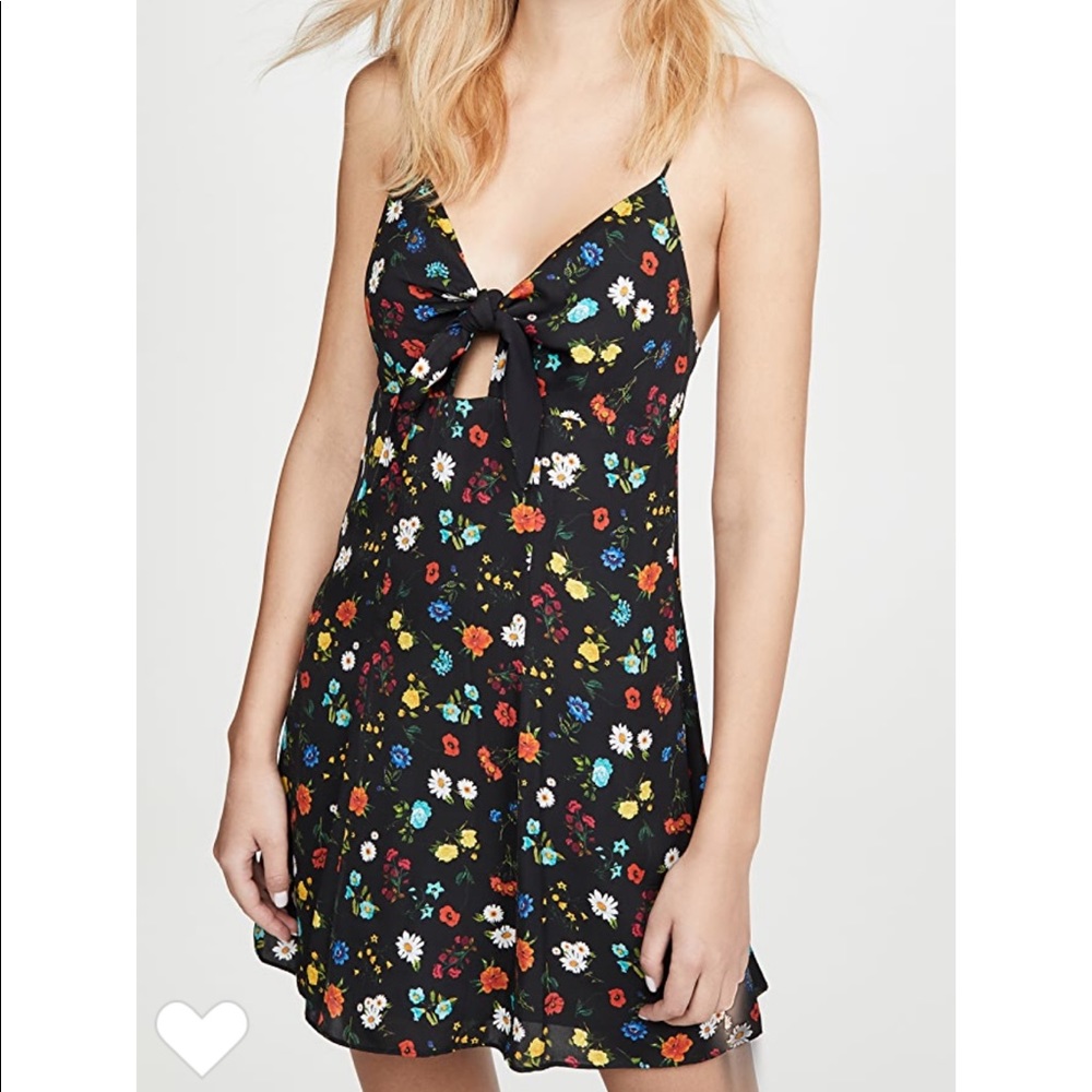 Alice + Olivia Roe Tie front flare mini dress NWOT